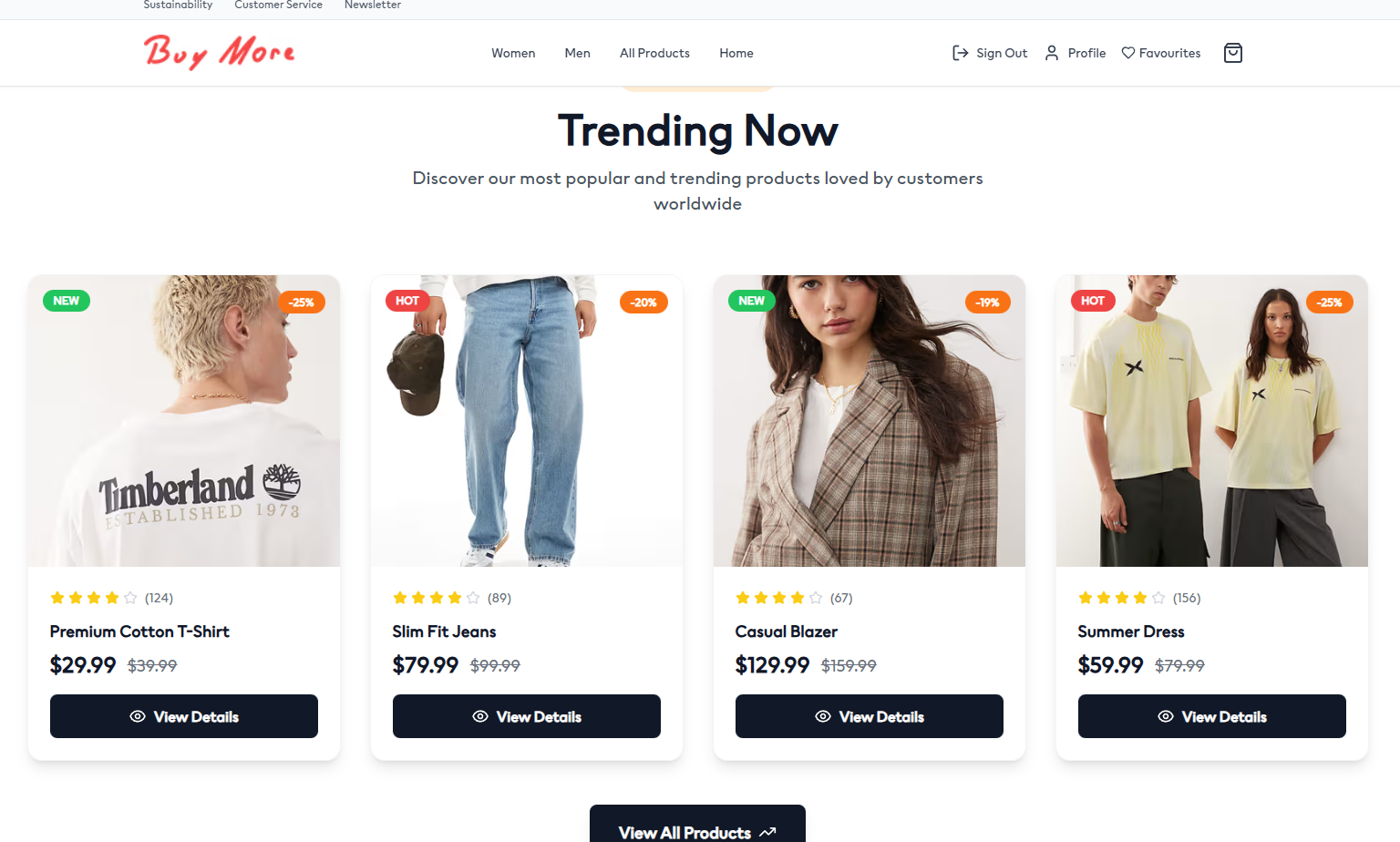 BuyMore Modern eCommerce Platform - Full Stack Next.js React TypeScript Node.js PostgreSQL Application