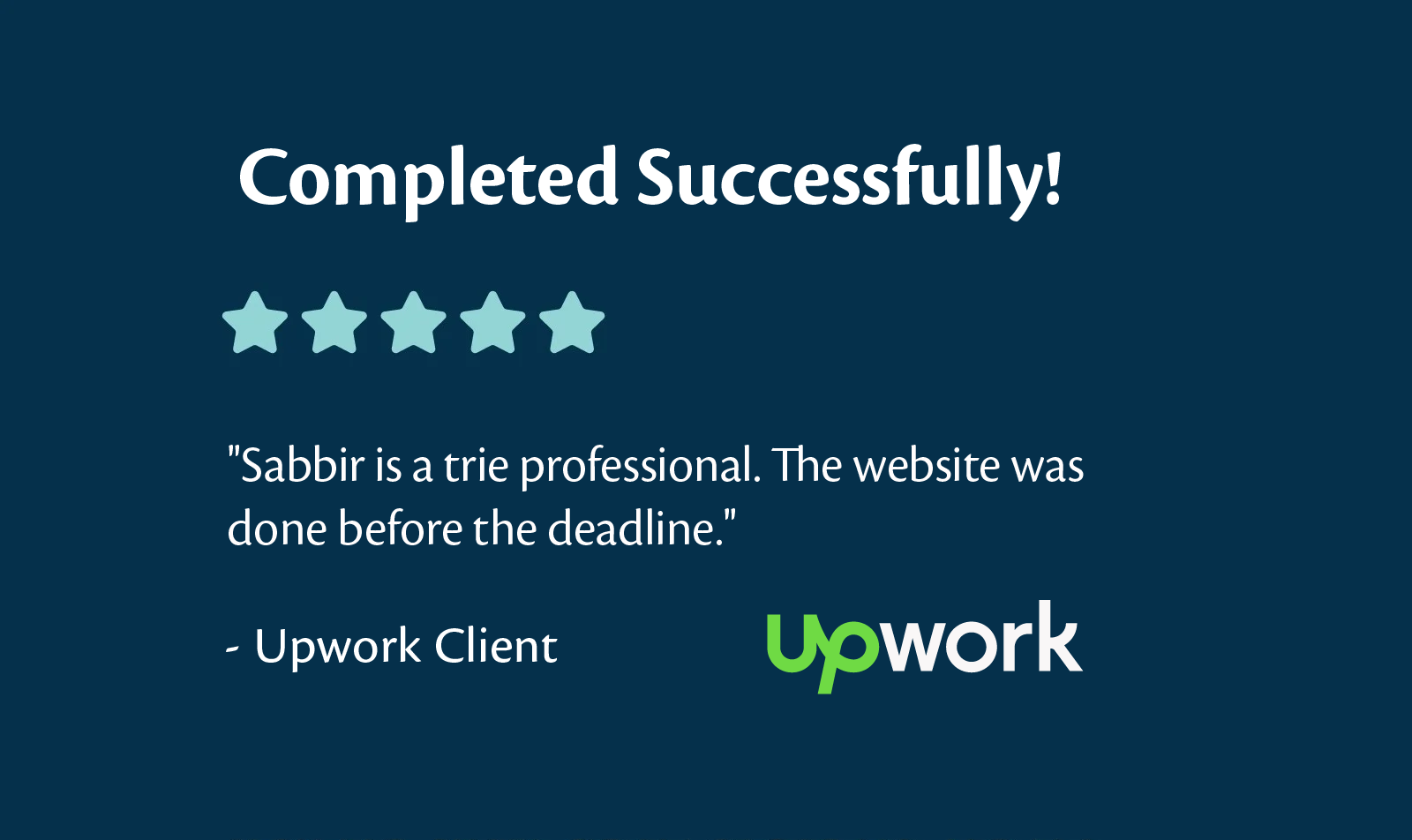 Upwork Client Testimonial 1